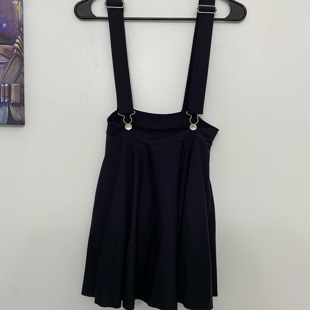 Black Milk Clothing Matte Pinafore Pocket Skater Skirt